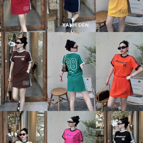 Đồ bộ áo thun chân váy thể thao in số 89
