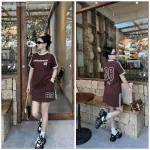Đồ bộ áo thun chân váy thể thao in số 89