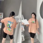 Đồ bộ áo thun quần lửng in hình tay lỡ