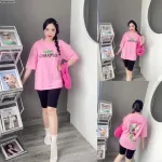 Đồ bộ áo thun quần lửng in hình tay lỡ