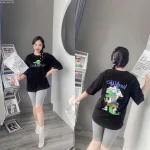 Đồ bộ áo thun quần lửng in hình tay lỡ