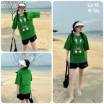 Đồ bộ big size 48- 75  quần đùi áo tay ngắn in hình con thỏ lớn