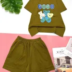 Đồ bộ cotton quần đùi áo tay ngắn in chữ  3gấu GOGO