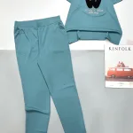 Đồ bộ gân tăm quần dài áo tay ngắn in chữ W