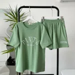 Đồ bộ gân tăm  quần đùi áo tay ngắn in chữ PIVITA