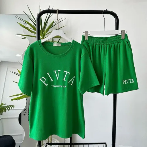 Đồ bộ gân tăm  quần đùi áo tay ngắn in chữ PIVITA