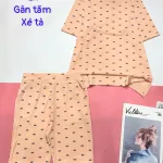 Đồ bộ gân tăm quần lửng gân tăm xẻ tà