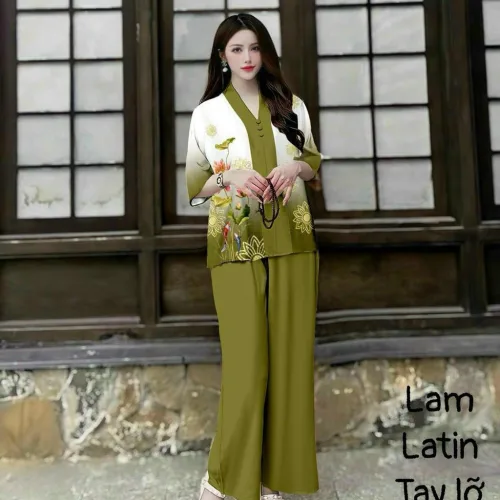 Đồ bộ lam mẫu bà lai đồ trung niên Có 2 size