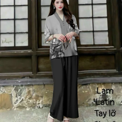 Đồ bộ lam mẫu bà lai đồ trung niên Có 2 size