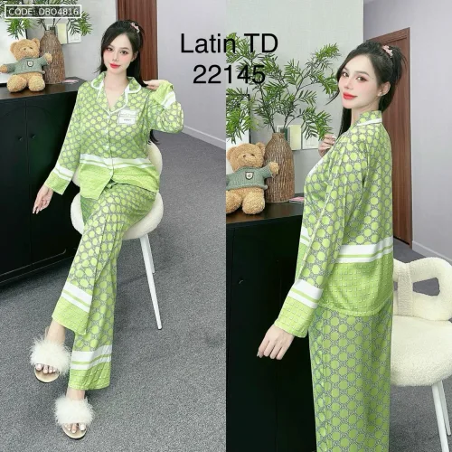 Đồ bộ latin mặc nhà quần dài áo tay dài in nhiều hoạ tiết