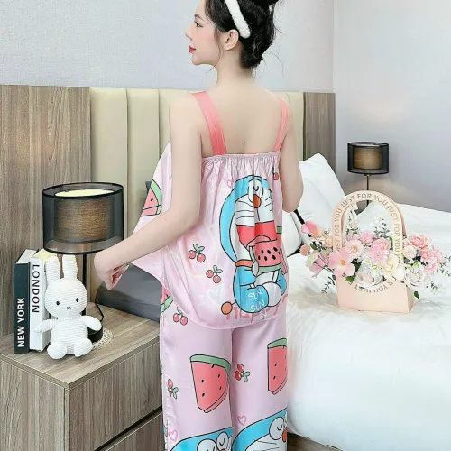 Đồ bộ latin siêu mát quần dài áo  hai dây bản in nhiều hình dễ thương