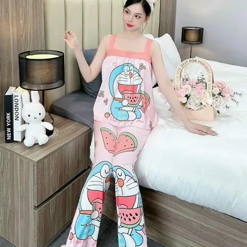 Đồ bộ latin siêu mát quần dài áo  hai dây bản in nhiều hình dễ thương
