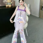 Đồ bộ latin siêu mát quần dài áo  hai dây bản in nhiều hình dễ thương