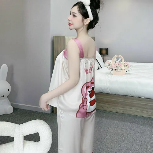 Đồ bộ latin siêu mát quần dài áo  hai dây bản in nhiều hình dễ thương