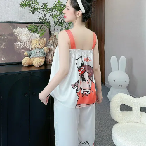 Đồ bộ latin siêu mát quần dài áo  hai dây bản in nhiều hình dễ thương