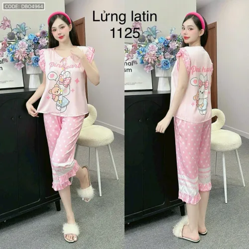 Đồ bộ latin siêu mát quần lửng áo sát nách bèo