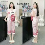 Đồ bộ latin siêu mát quần lửng áo sát nách bèo nhiều hình dễ thương
