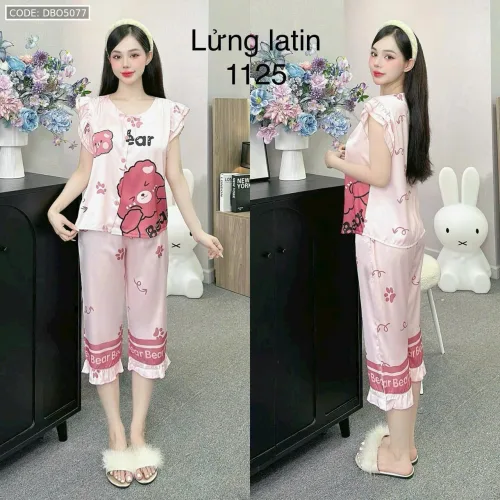 Đồ bộ latin siêu mát quần lửng áo sát nách bèo nhiều hình dễ thương