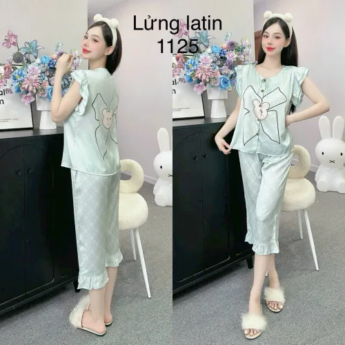 Đồ bộ latin siêu mát quần lửng áo sát nách bèo nhiều hình dễ thương