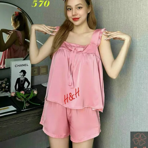 Đồ bộ latin trơn siêu mát áo trơn thắt nơ