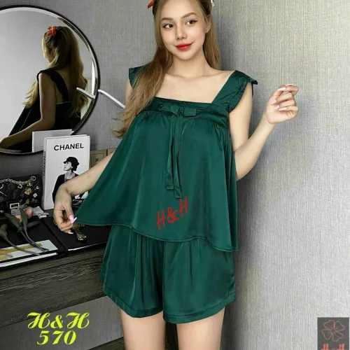 Đồ bộ latin trơn siêu mát áo trơn thắt nơ