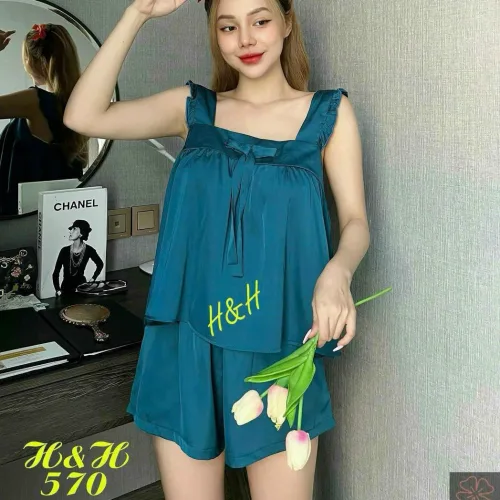 Đồ bộ latin trơn siêu mát áo trơn thắt nơ
