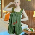 Đồ bộ latin trơn siêu mát áo trơn thắt nơ