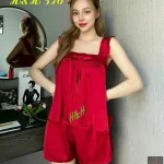 Đồ bộ latin trơn siêu mát áo trơn thắt nơ