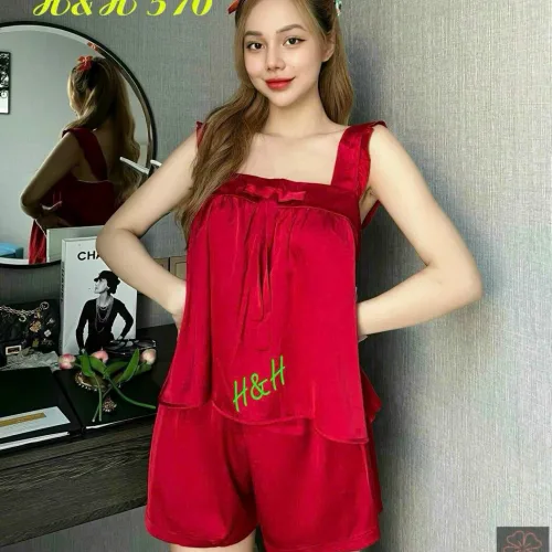 Đồ bộ latin trơn siêu mát áo trơn thắt nơ