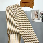 Đồ bộ mặc nhà quần dài sọc áo tay ngắn trơn