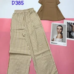 Đồ bộ mặc nhà quần dài sọc nhỏ áo sát nách trơn