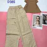 Đồ bộ mặc nhà quần dài sọc nhỏ áo sát nách trơn