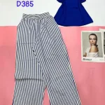 Đồ bộ mặc nhà quần dài sọc nhỏ áo sát nách trơn