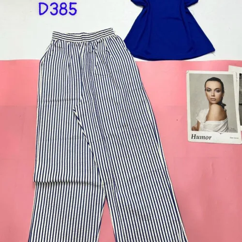 Đồ bộ mặc nhà quần dài sọc nhỏ áo sát nách trơn