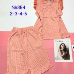 Đồ bộ mặc nhà vải kate quần lửng áo sát nách bèo