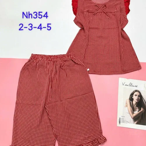 Đồ bộ mặc nhà vải kate quần lửng áo sát nách bèo