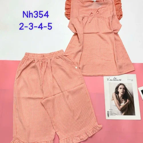 Đồ bộ mặc nhà vải kate quần lửng áo sát nách bèo
