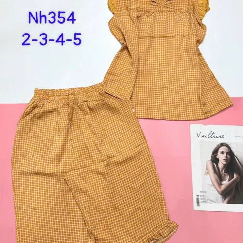 Đồ bộ mặc nhà vải kate quần lửng áo sát nách bèo