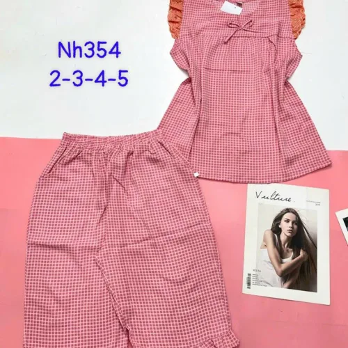 Đồ bộ mặc nhà vải kate quần lửng áo sát nách bèo