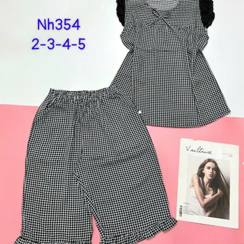 Đồ bộ mặc nhà vải kate quần lửng áo sát nách bèo