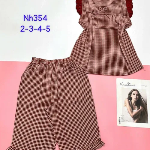 Đồ bộ mặc nhà vải kate quần lửng áo sát nách bèo