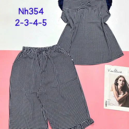 Đồ bộ mặc nhà vải kate quần lửng áo sát nách bèo