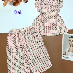 Đồ bộ mặc nhà vải kate quần lửng áo sát nách bèo form đại
