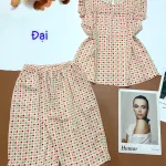 Đồ bộ mặc nhà vải kate quần lửng áo sát nách bèo form đại