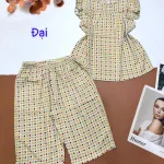 Đồ bộ mặc nhà vải kate quần lửng áo sát nách bèo form đại