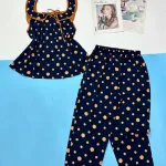 Đồ bộ mango áo dây bèo quần dài chấm bi