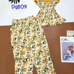 Đồ bộ mango áo sát nách bèo cổ kiểu in bông