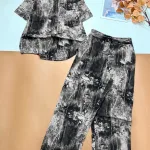 Đồ bộ mango áo tay sơ mi tay ngắn quần dài nhiều hoạ tiết