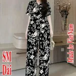Đồ bộ mango áo tay sơ mi tay ngắn quần dài nhiều hoạ tiết