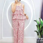 Đồ bộ mango mặc nhà quần dài áo hai dây 2 tầng